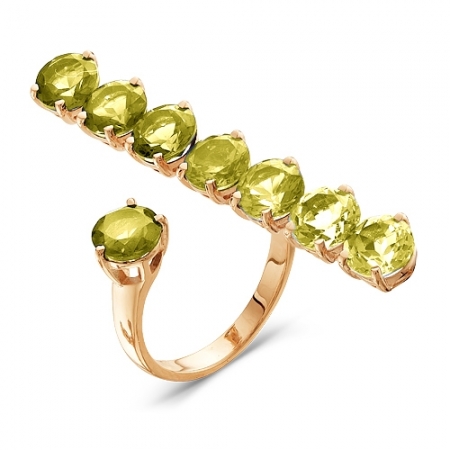 100-1064 золотое кольцо c хризолитом