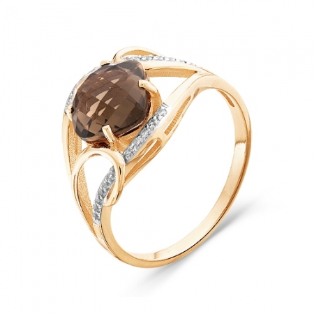 100-813 золотое кольцо c раухтопазом