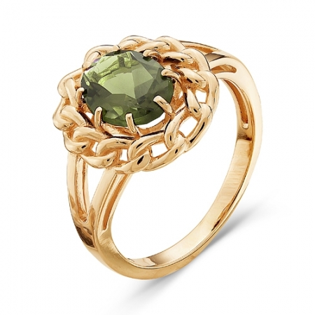 100-828 золотое кольцо цветок c султанитом