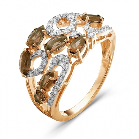 100-848 золотое кольцо c раухтопазом