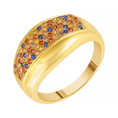 Кольцо из золота с цветными сапфирами