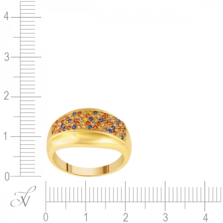 Кольцо из золота с цветными сапфирами