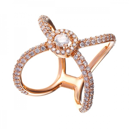 Кольцо из розового золота 585 пробы с бриллиантами