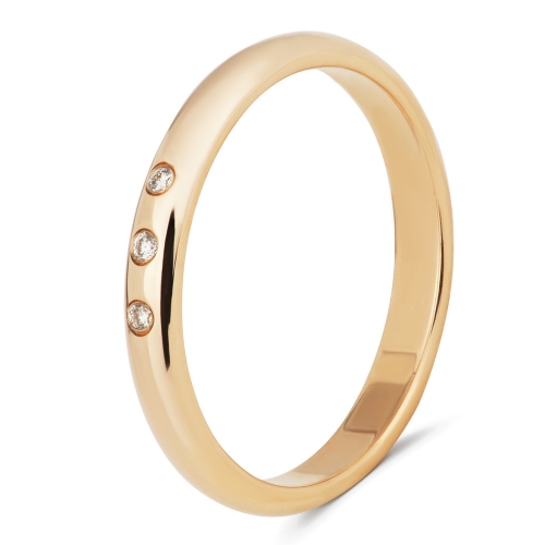 Русские самоцветы Золотое обручальное кольцо с бриллиантами