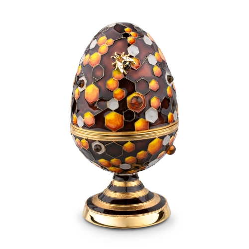 Шкатулка-яйцо «Медовый» с янтарем