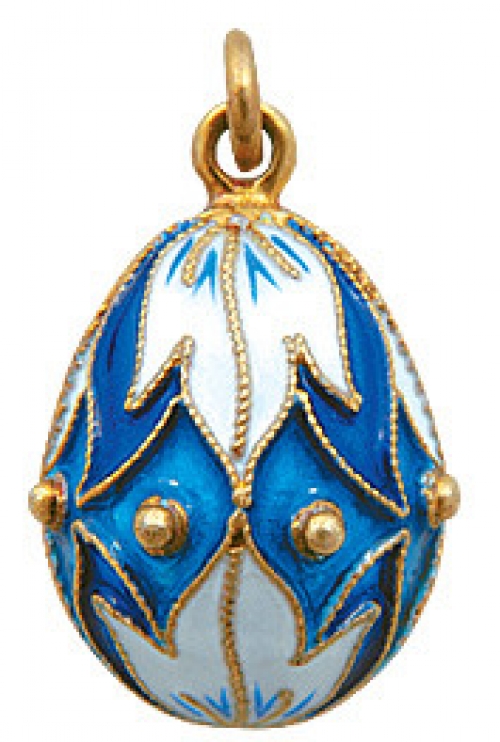 Русские самоцветы Серебряная подвеска-яйцо с эмалью