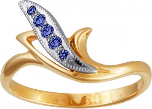 Русские самоцветы Золотое кольцо с сапфирами