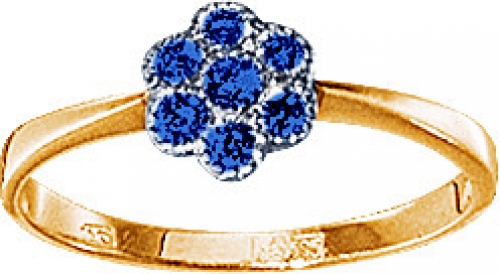 Русские самоцветы Золотое кольцо с сапфирами