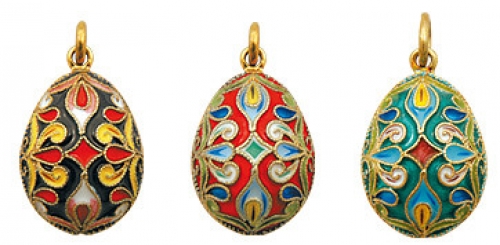 Русские самоцветы Серебряная подвеска-яйцо