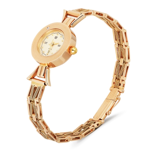 Русские самоцветы Золотые часы с браслетом и бриллиантом