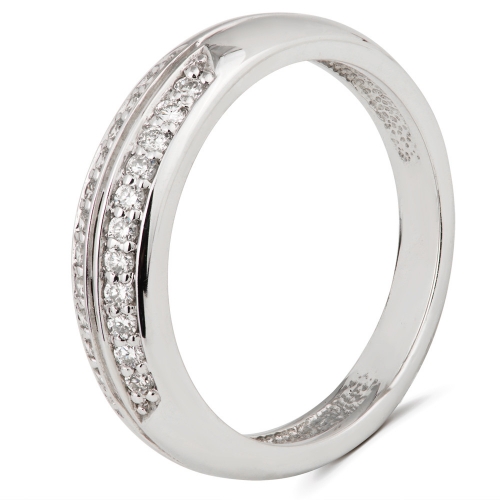 Русские самоцветы Обручальное кольцо из белого золота с бриллиантами