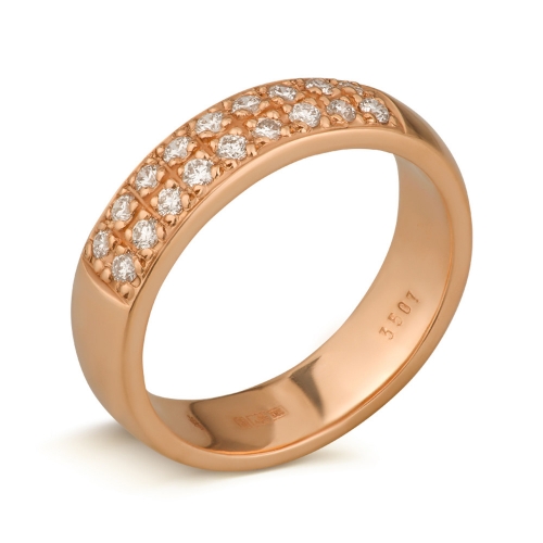 Русские самоцветы Золотое обручальное кольцо с бриллиантами