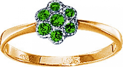 Русские самоцветы Золотое кольцо с изумрудами