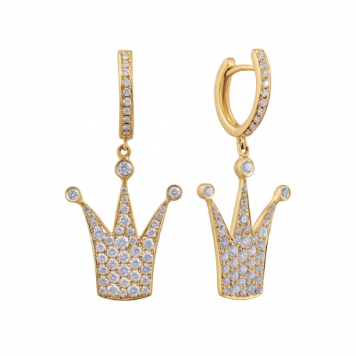 Серьги из золота с бриллиантами (корона)