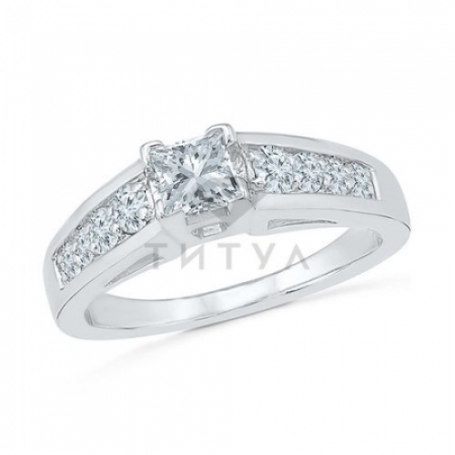 Помолвочное кольцо из серебра с белым сапфиром