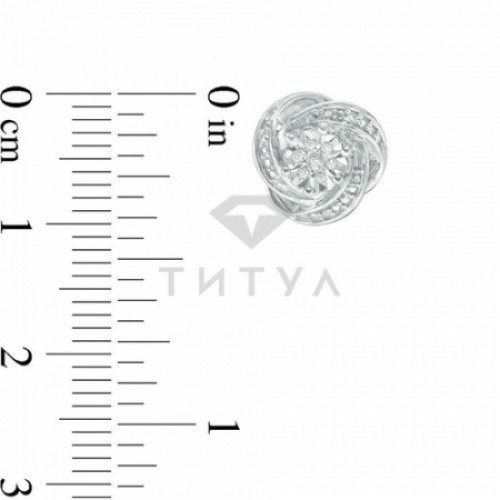 Серьги-гвоздики из серебра с бриллиантом