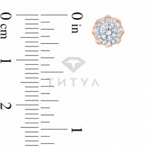 Серьги-гвоздики из красного золота с бриллиантом