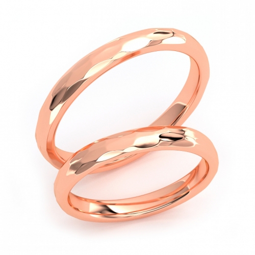 Золотые парные обручальные кольца из красного золота 585 пробы (цена за пару)