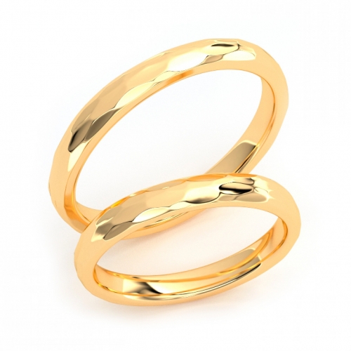Золотые парные обручальные кольца из желтого золота 750 пробы (цена за пару)
