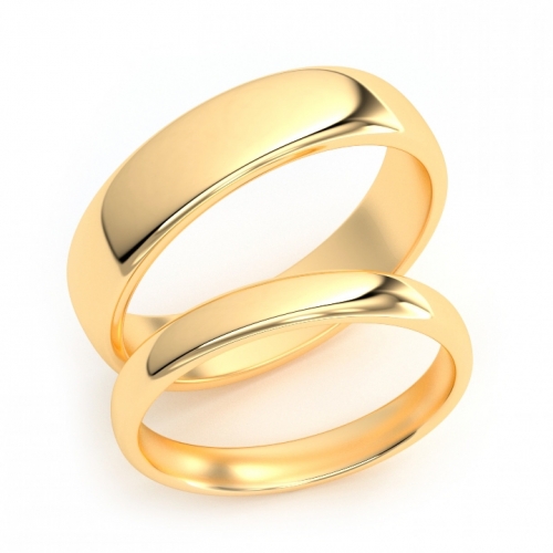 Золотые парные обручальные кольца из желтого золота 585 пробы (цена за пару)