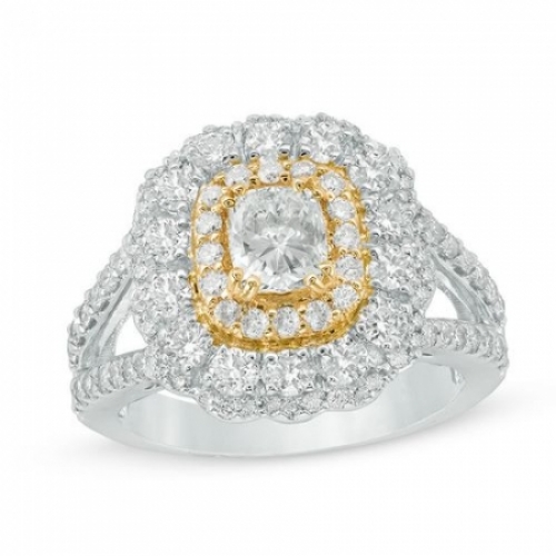 Кольцо из комбинированного золота с бриллиантом