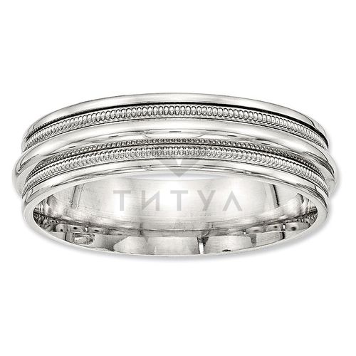 Ювелирная компания «ТИТУЛ» Мужское кольцо из белого золота без камней