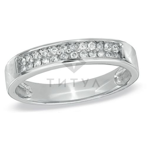 Мужское кольцо из белого золота с бриллиантом