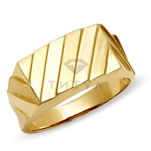 Мужское кольцо из желтого золота без камней