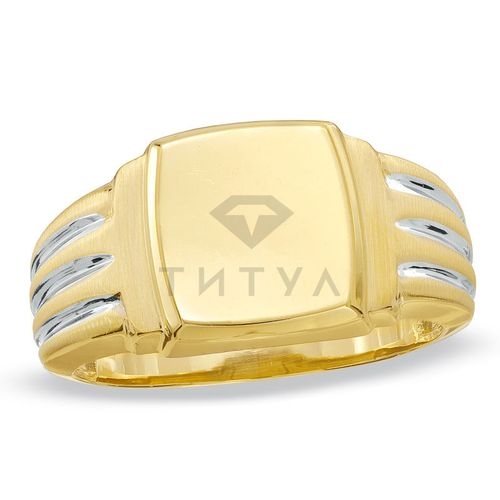 Ювелирная компания «ТИТУЛ» Мужское кольцо из желтого золота без камней