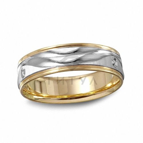 Мужское кольцо из комбинированного золота без камней