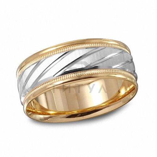 Ювелирная компания «ТИТУЛ» Мужское кольцо из комбинированного золота без камней