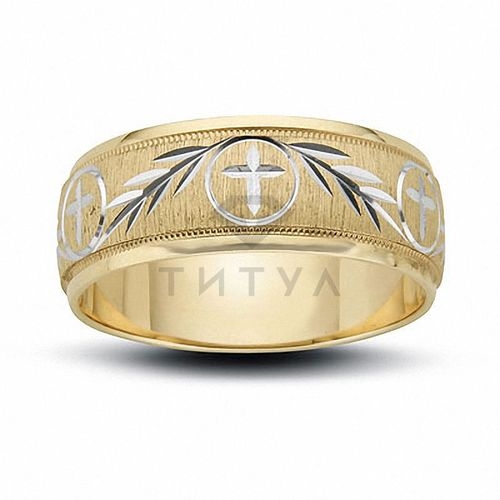 Мужское кольцо из комбинированного золота без камней