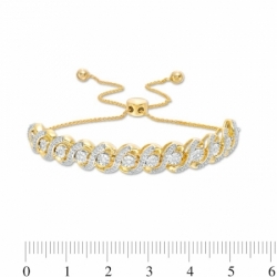 Серебряный браслет с круглыми бриллиантами и алмазной гранью