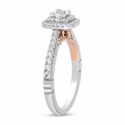 Женское кольцо из белого золота 585 пробы с бриллиантом и гранатом