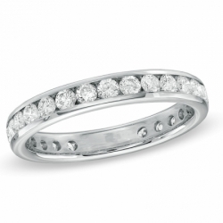 Обручальное кольцо "Притяжение" из белого золота 750 пробы с бриллиантами