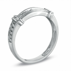 Обручальное кольцо из белого золота  с бриллиантами
