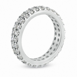 Обручальное кольцо "Магия блеска" из белого золота с бриллиантами