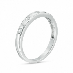 Обручальное кольцо "Изысканная грация" из белого золота с бриллиантами