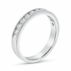 Обручальное кольцо из белого золота 750 пробы с бриллиантами