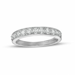 Обручальное кольцо из белого золота с большими бриллиантами