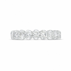 Обручальное кольцо из белого золота с крупными овальными бриллиантами