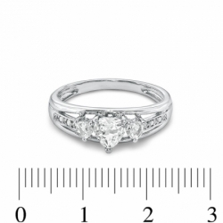 Женское кольцо из белого золота 585 пробы с белым топазом