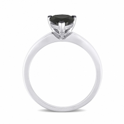 Женское кольцо из белого золота 585 пробы с черным бриллиантом