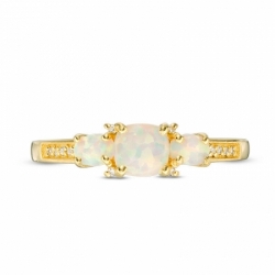 Женское кольцо из серебра 925 пробы с опалом и бриллиантами