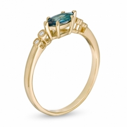 Женское кольцо из желтого золота 585 пробы с топазом и бриллиантами