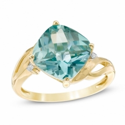 Женское кольцо из желтого золота 585 пробы с турмалином и бриллиантами