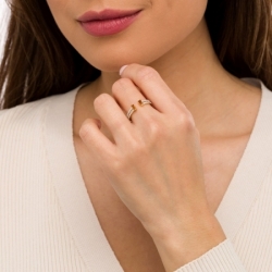 Женское кольцо из серебра 925 пробы с белым сапфиром и цитрином