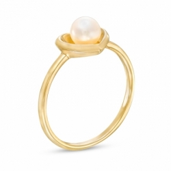 Женское кольцо из желтого золота 585 пробы с белым жемчугом