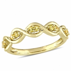 Женское кольцо из желтого золота 585 пробы с желтым сапфиром