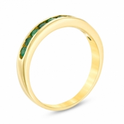 Женское кольцо из желтого золота 585 пробы с изумрудом